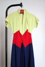 Load image into Gallery viewer, vintage 1940s tri-tone dress {xs}