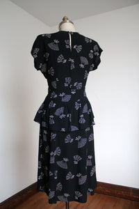 vintage 1940s novelty fan dress {m}