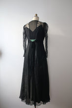 Load image into Gallery viewer, MARKED DOWN vintage 1930s antique lace black dress