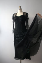 Load image into Gallery viewer, MARKED DOWN vintage 1930s antique lace black dress