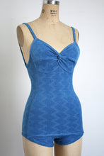 Load image into Gallery viewer, vintage 1930s blue swimsuit {xs}