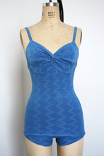 Load image into Gallery viewer, vintage 1930s blue swimsuit {xs}