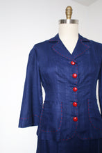 Load image into Gallery viewer, vintage 1940s blue skirt set {m}