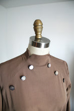 Load image into Gallery viewer, vintage 1950s brown wool dress {s}