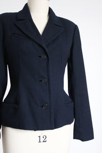 MARKED DOWN antique navy blue wool jacket {m/l}