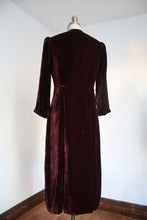 Load image into Gallery viewer, vintage 1930s velvet half zip dress {s/m}