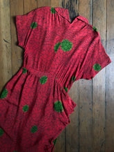 Load image into Gallery viewer, vintage 1940s novelty rayon dress {xs}