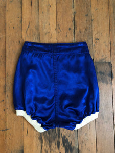 MARKED DOWN vintage 1930s blue satin shorts {xxs}