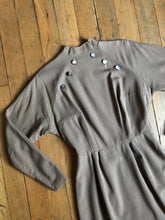 Load image into Gallery viewer, vintage 1950s brown wool dress {s}