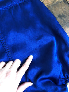 MARKED DOWN vintage 1930s blue satin shorts {xxs}