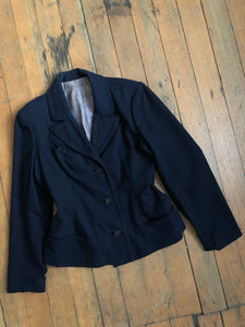 MARKED DOWN antique navy blue wool jacket {m/l}