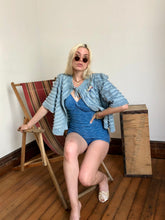 Load image into Gallery viewer, vintage 1930s blue swimsuit {xs}