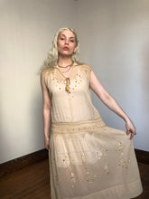 Load image into Gallery viewer, vintage 1920s embroidered folk dress {L}