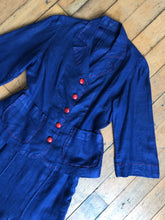 Load image into Gallery viewer, vintage 1940s blue skirt set {m}