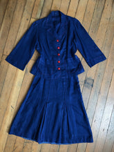 Load image into Gallery viewer, vintage 1940s blue skirt set {m}