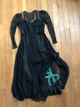 Load image into Gallery viewer, MARKED DOWN vintage 1930s antique lace black dress