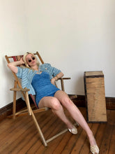 Load image into Gallery viewer, vintage 1930s blue swimsuit {xs}