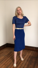 Load image into Gallery viewer, MARKED DOWN vintage 1950s blue knit dress {L}