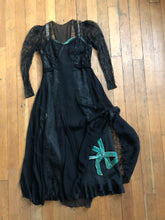 Load image into Gallery viewer, MARKED DOWN vintage 1930s antique lace black dress