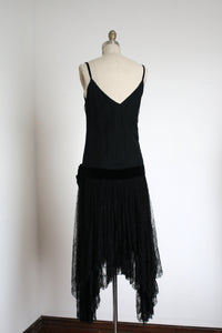 MARKED DOWN vintage 1920s black party dress {xs}