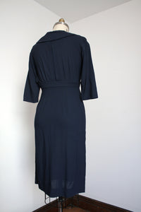 MARKED DOWN vintage 1960s navy wiggle dress {S}