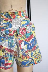 MARKED DOWN vintage 1950s novelty print shorts {xs/s}