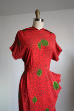 Load image into Gallery viewer, vintage 1940s novelty rayon dress {xs}