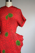 Load image into Gallery viewer, vintage 1940s novelty rayon dress {xs}