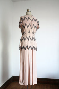 MARKED DOWN vintage 1940s beaded dress {m}