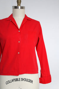 MARKED DOWN vintage 1950s red blouse {m}