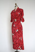 Load image into Gallery viewer, MARKED DOWN vintage 1940s silk novelty Tall Ship dress {s}