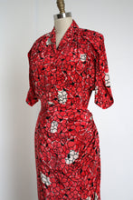 Load image into Gallery viewer, MARKED DOWN vintage 1940s silk novelty Tall Ship dress {s}