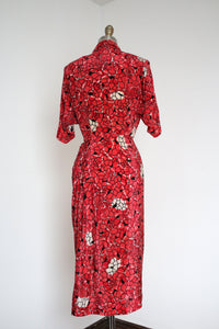 MARKED DOWN vintage 1940s silk novelty Tall Ship dress {s}