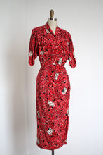 Load image into Gallery viewer, MARKED DOWN vintage 1940s silk novelty Tall Ship dress {s}