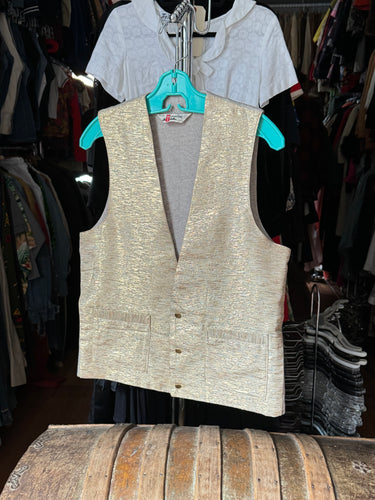 vintage 1950s gold metallic vest