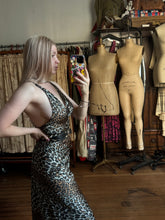 Load image into Gallery viewer, vintage 1970s Vanity Fair leopard jumpsuit {xs/s}