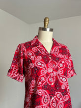 Load image into Gallery viewer, vintage 1950s bandana print blouse {L}