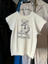Load image into Gallery viewer, vintage 1970s cut off crewneck sweatshirt with bulldog graphic