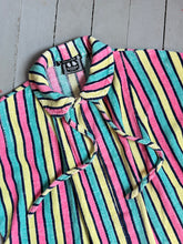 Load image into Gallery viewer, vintage 1950s rainbow terrycloth beach jacket