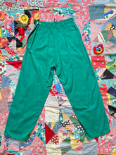 Load image into Gallery viewer, vintage 1950s green side zip denim jeans {xs/s}