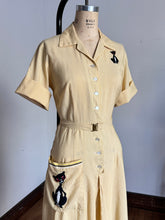 Load image into Gallery viewer, vintage 1960s novelty cats jumpsuit {m}