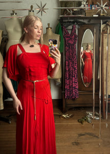 vintage 1940s red gown set {m}