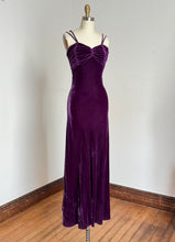 Load image into Gallery viewer, vintage 1930s purple velvet gown {xs}