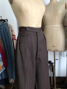 vintage 1930s brown slacks pants 34"W