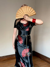 Load image into Gallery viewer, vintage 1940s novelty fan dress {xs}