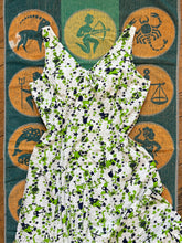 Load image into Gallery viewer, vintage 1970s Astrological Zodiac novelty maxi dress {XL}