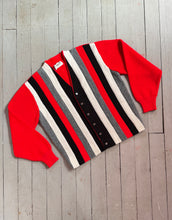 Load image into Gallery viewer, vintage 1960s color block striped cardigan