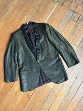 Load image into Gallery viewer, vintage 1950s shimmery satin brocade tuxedo jacket