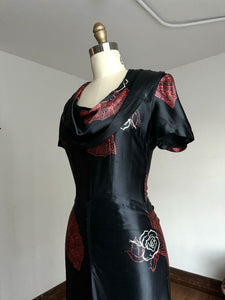 vintage 1940s novelty fan dress {xs}