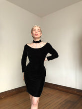 Load image into Gallery viewer, vintage 1980s rhinestone cage neck dress {s}
